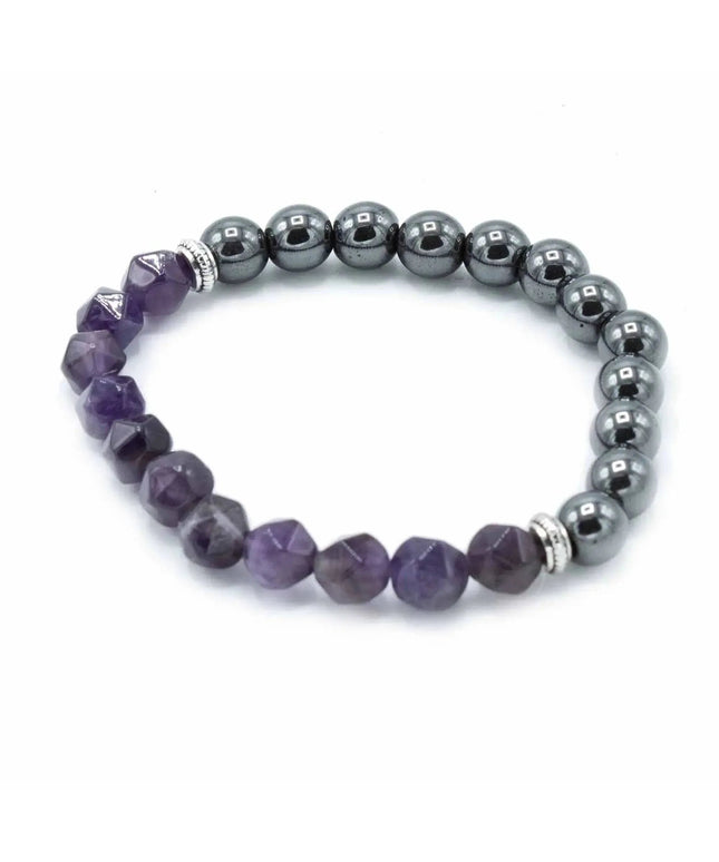 Faceted Gemstone Bracelet - Magnetic Amethyst - Bee my Gift