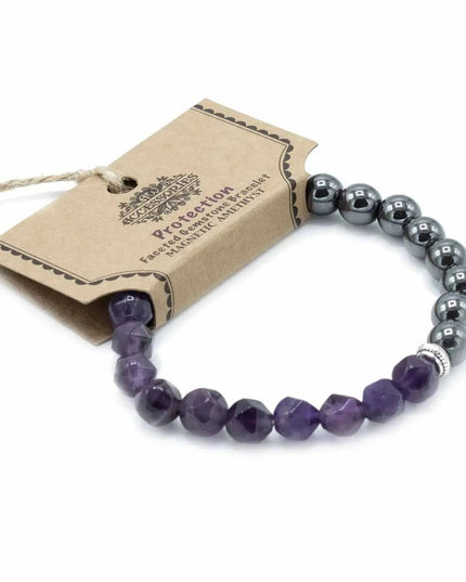 Faceted Gemstone Bracelet - Magnetic Amethyst - Bee my Gift