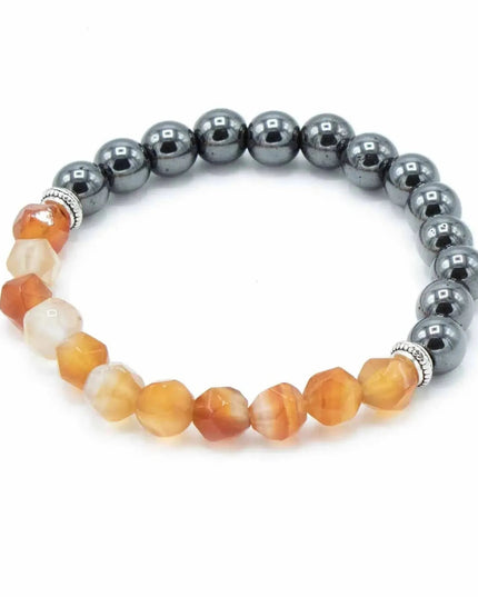 Faceted Gemstone Bracelet - Magnetic Carnelian - Bee my Gift