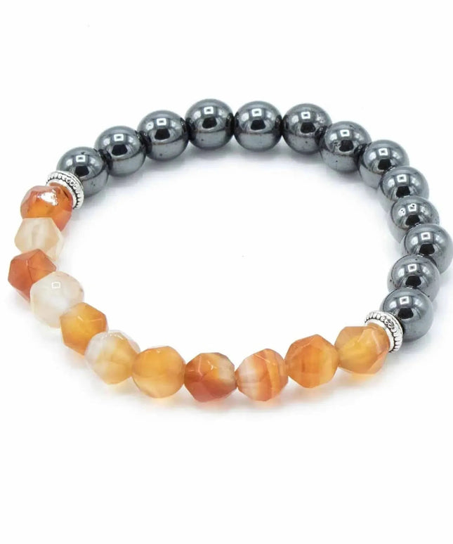 Faceted Gemstone Bracelet - Magnetic Carnelian - Bee my Gift