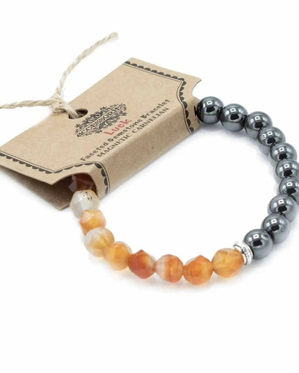 Faceted Gemstone Bracelet - Magnetic Carnelian - Bee my Gift