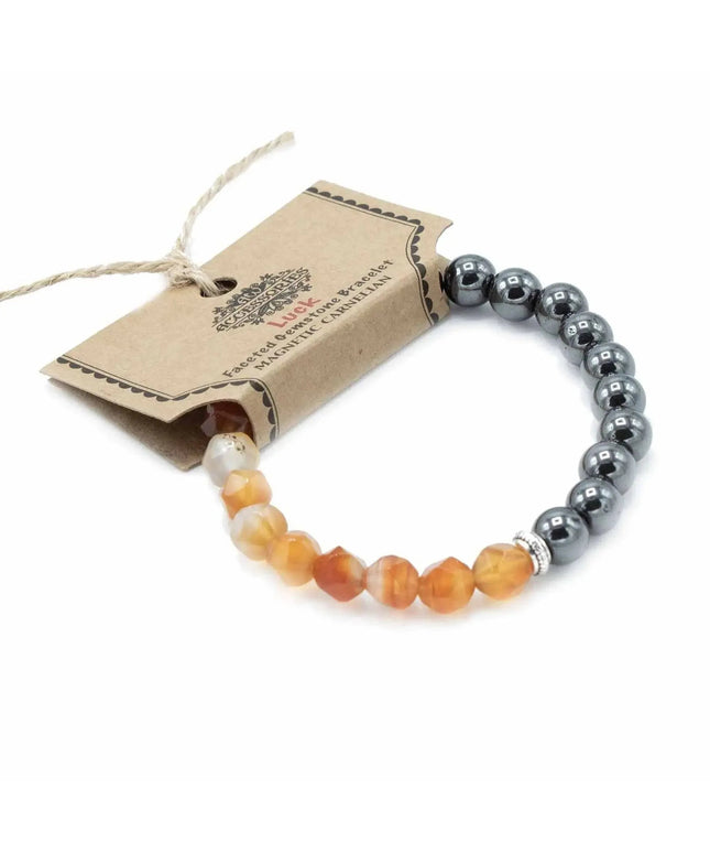 Faceted Gemstone Bracelet - Magnetic Carnelian - Bee my Gift