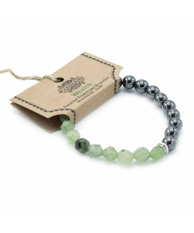Faceted Gemstone Bracelet - Magnetic Jade - Bee my Gift