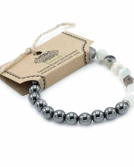 Faceted Gemstone Bracelet - Magnetic Mountain Jade - Bee my Gift