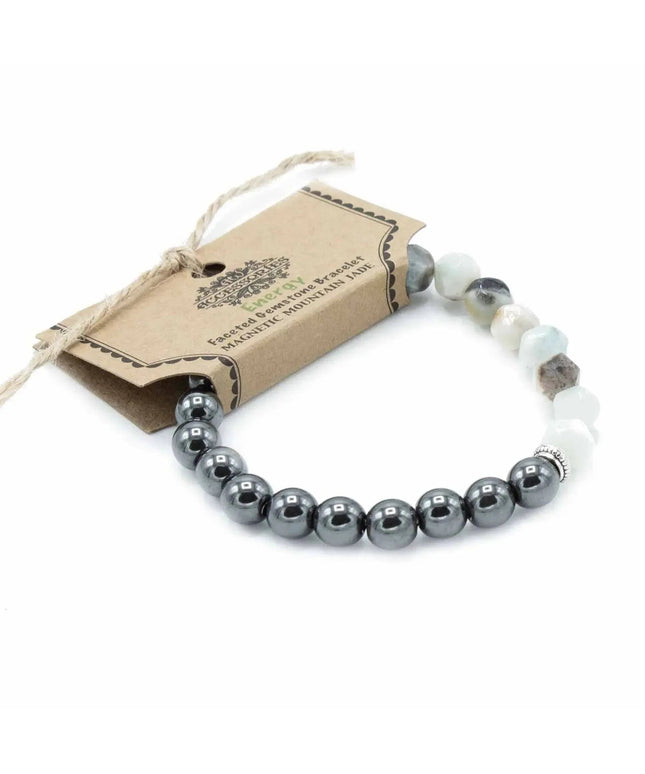 Faceted Gemstone Bracelet - Magnetic Mountain Jade - Bee my Gift