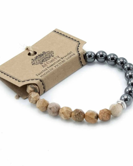 Faceted Gemstone Bracelet - Magnetic Picture Jasper - Bee my Gift