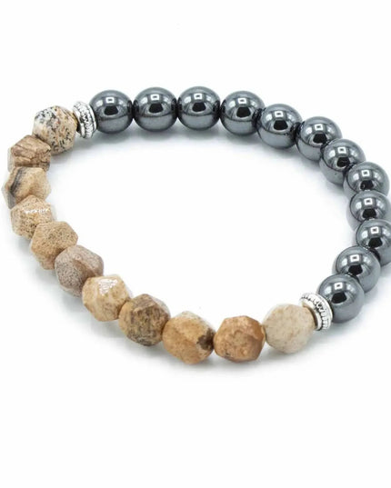 Faceted Gemstone Bracelet - Magnetic Picture Jasper - Bee my Gift