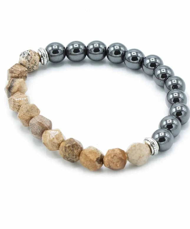 Faceted Gemstone Bracelet - Magnetic Picture Jasper - Bee my Gift