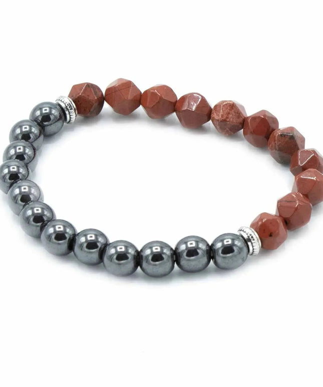 Faceted Gemstone Bracelet - Magnetic Red Jasper - Bee my Gift