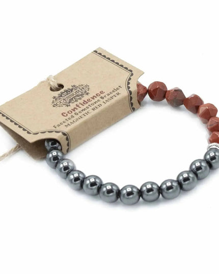 Faceted Gemstone Bracelet - Magnetic Red Jasper - Bee my Gift