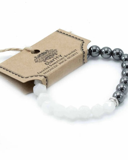 Faceted Gemstone Bracelet - Magnetic Rock Quartz - Bee my Gift