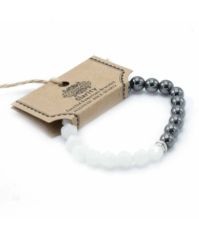 Faceted Gemstone Bracelet - Magnetic Rock Quartz - Bee my Gift