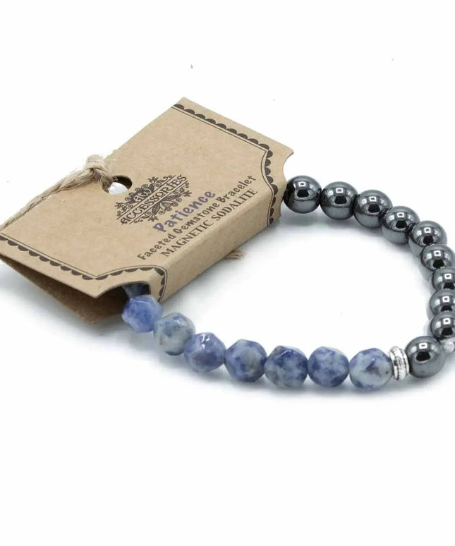 Faceted Gemstone Bracelet - Magnetic Sodalite - Bee my Gift