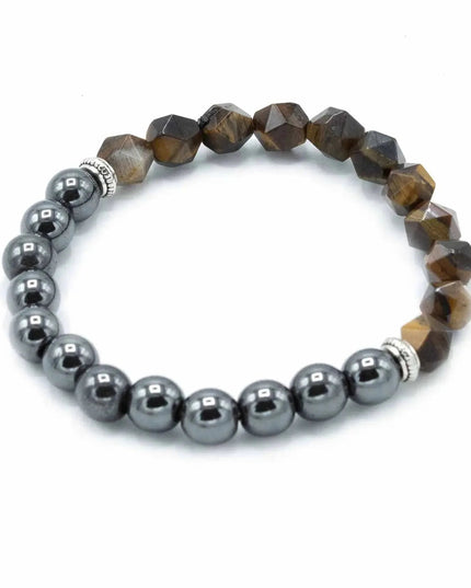 Faceted Gemstone Bracelet - Magnetic Tiger Eye - Bee my Gift