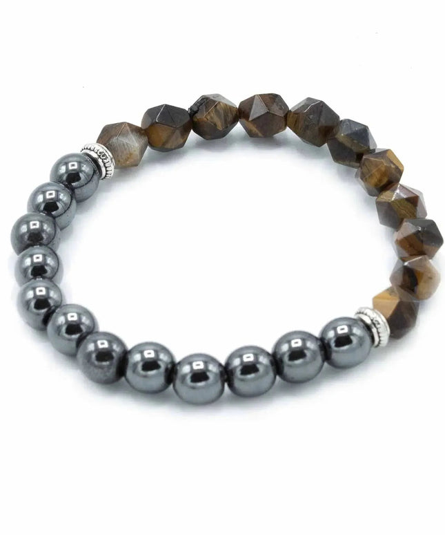 Faceted Gemstone Bracelet - Magnetic Tiger Eye - Bee my Gift