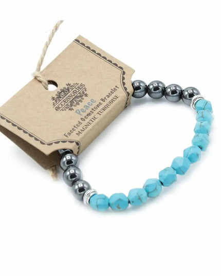 Faceted Gemstone Bracelet - Magnetic Turquoise - Bee my Gift