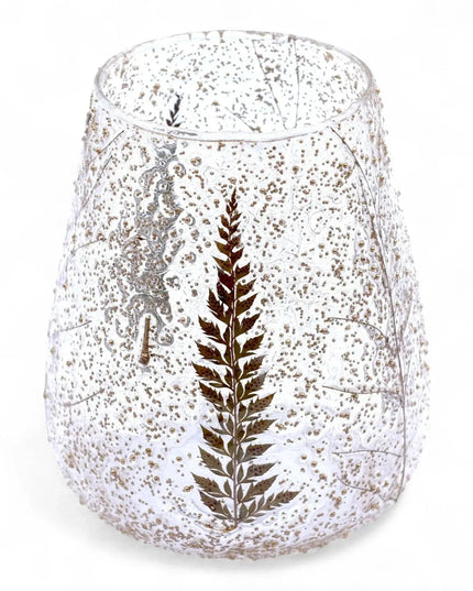 Floral Glass Candle Holder - Large Bowl Design - Bee my Gift