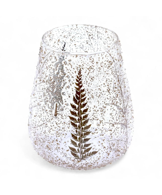 Floral Glass Candle Holder - Large Bowl Design - Bee my Gift