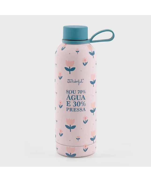 Garrafa térmica - Sou 70% água e 30% pressa - Bee my Gift