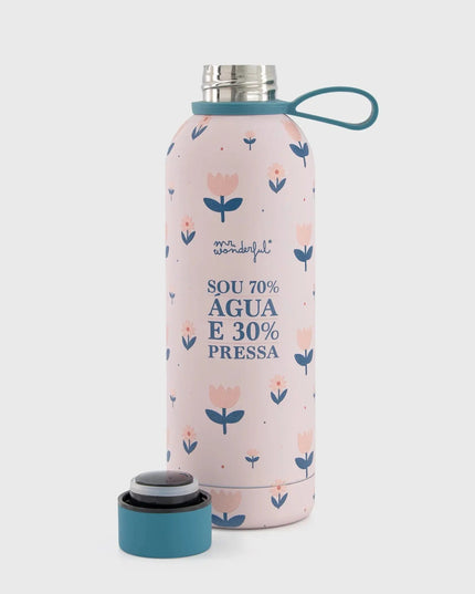 Garrafa térmica - Sou 70% água e 30% pressa - Bee my Gift