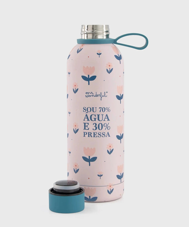Garrafa térmica - Sou 70% água e 30% pressa - Bee my Gift