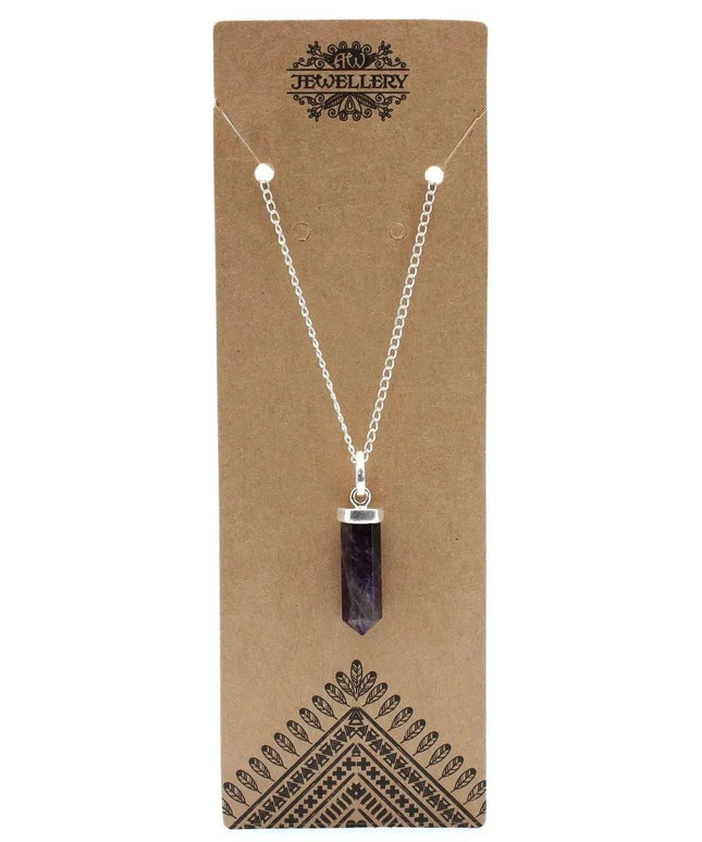 Gemstone Classic Point Pendant - Amethyst - Bee my Gift