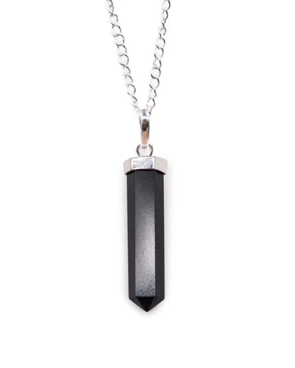 Gemstone Classic Point Pendant - Black Agate - Bee my Gift