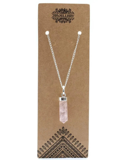 Gemstone Classic Point Pendant - Rose Quartz - Bee my Gift