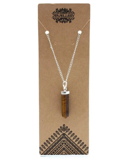 Gemstone Classic Point Pendant - Tiger Eye - Bee my Gift