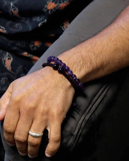 Gemstone Double Power Bracelets - Amythist - Bee my Gift
