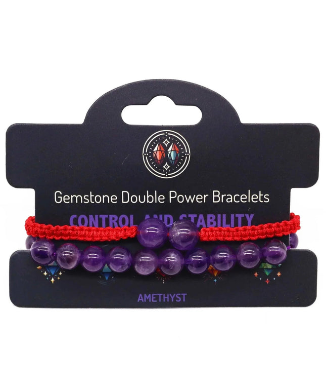 Gemstone Double Power Bracelets - Amythist - Bee my Gift