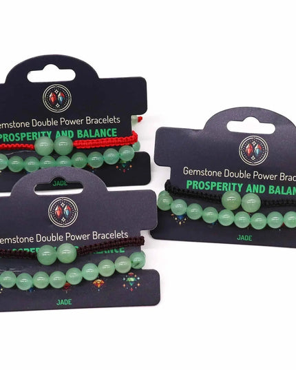 Gemstone Double Power Bracelets - Jade - Bee my Gift