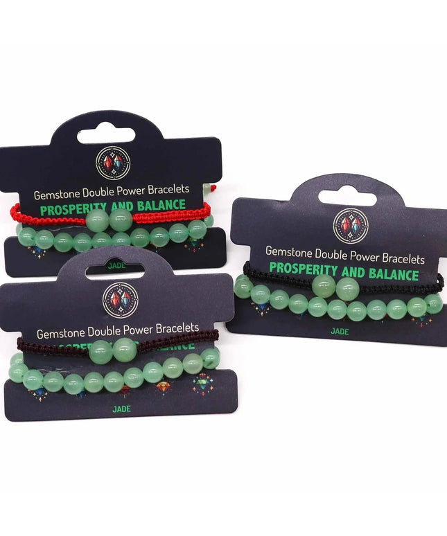 Gemstone Double Power Bracelets - Jade - Bee my Gift