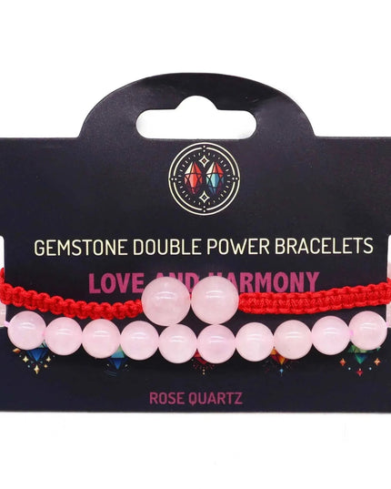 Gemstone Double Power Bracelets - Rose Quartz - Bee my Gift