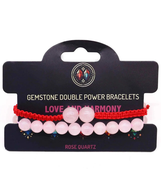 Gemstone Double Power Bracelets - Rose Quartz - Bee my Gift