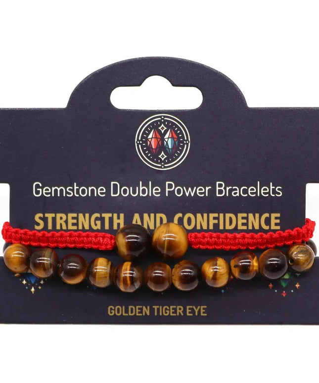Gemstone Double Power Bracelets - Tiger Eye - Bee my Gift