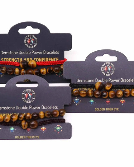 Gemstone Double Power Bracelets - Tiger Eye - Bee my Gift