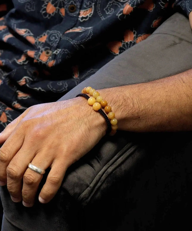 Gemstone Double Power Bracelets - Yellow Aventurine - Bee my Gift