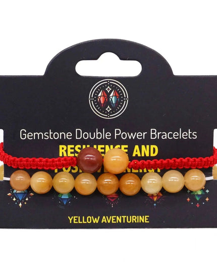 Gemstone Double Power Bracelets - Yellow Aventurine - Bee my Gift