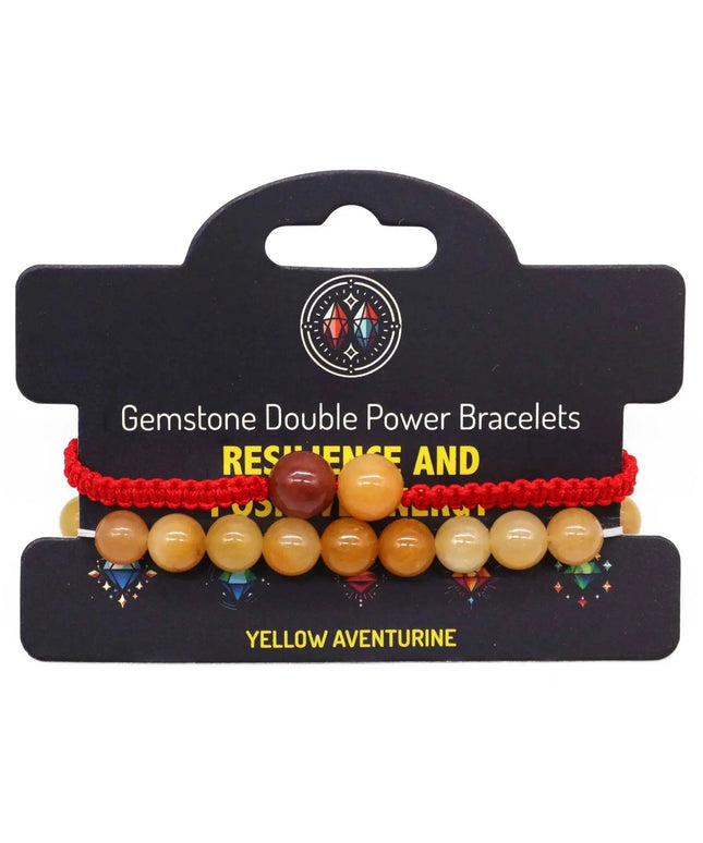 Gemstone Double Power Bracelets - Yellow Aventurine - Bee my Gift