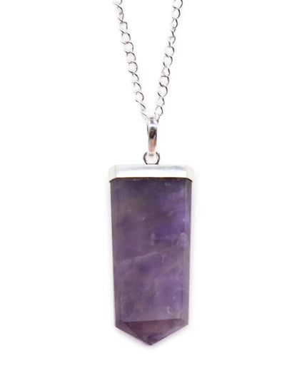 Gemstone Flat Pencil Pendant - Amethyst - Bee my Gift