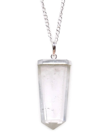 Gemstone Flat Pencil Pendant - Rock Quartz - Bee my Gift