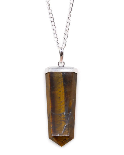 Gemstone Flat Pencil Pendant - Tiger Eye - Bee my Gift