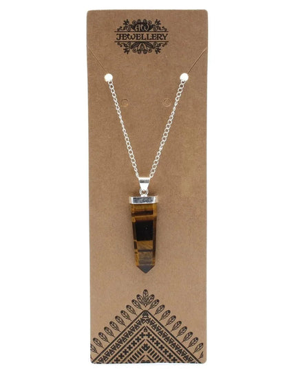 Gemstone Flat Pencil Pendant - Tiger Eye - Bee my Gift