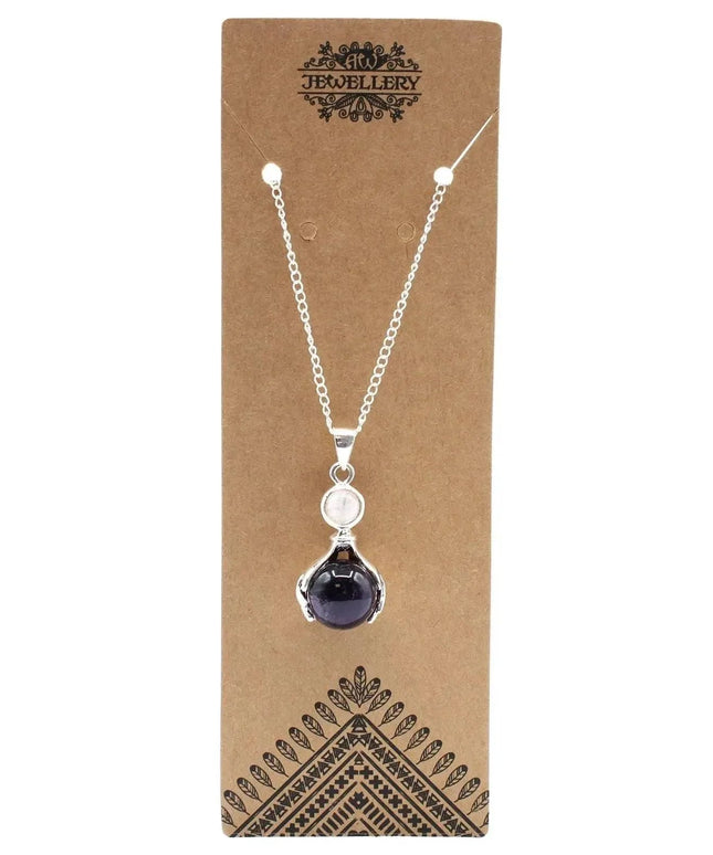 Gemstone Healing Hands Pendant - Amethyst - Bee my Gift