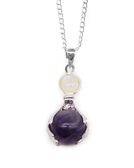 Gemstone Healing Hands Pendant - Amethyst - Bee my Gift
