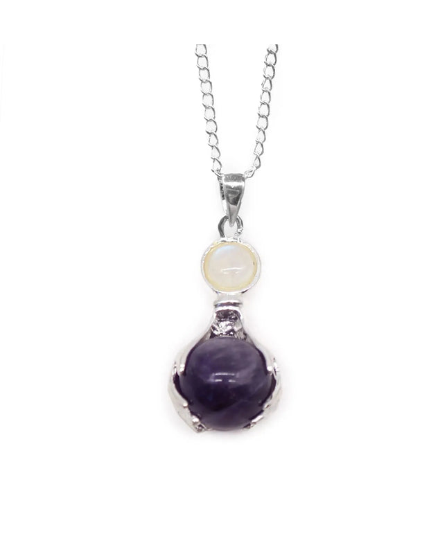 Gemstone Healing Hands Pendant - Amethyst - Bee my Gift