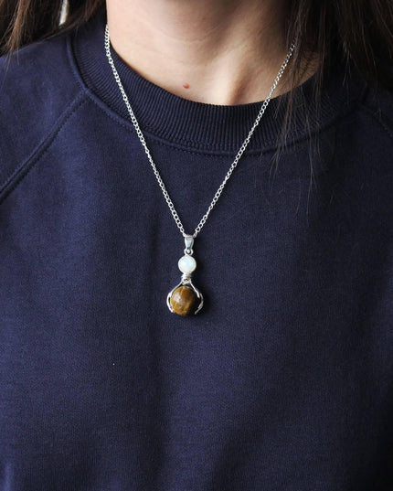 Gemstone Healing Hands Pendant - Amethyst - Bee my Gift