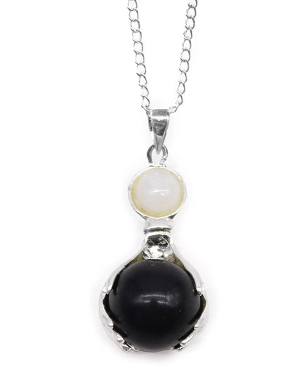 Gemstone Healing Hands Pendant - Black Agate - Bee my Gift
