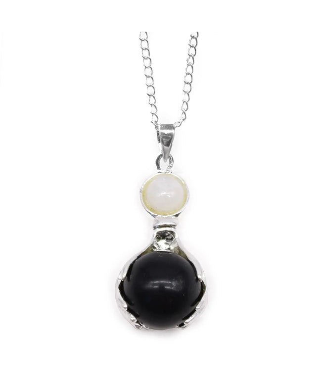 Gemstone Healing Hands Pendant - Black Agate - Bee my Gift